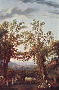 Jakob Philipp Hackert Der Herbst: Weinlese und Blick auf Sorrent den Golf und die Inseln painting